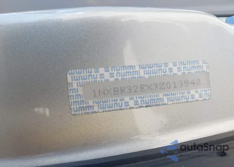 2003 Toyota Corolla Ce from USA, damaged, VIN 1NXBR32EX3Z013940